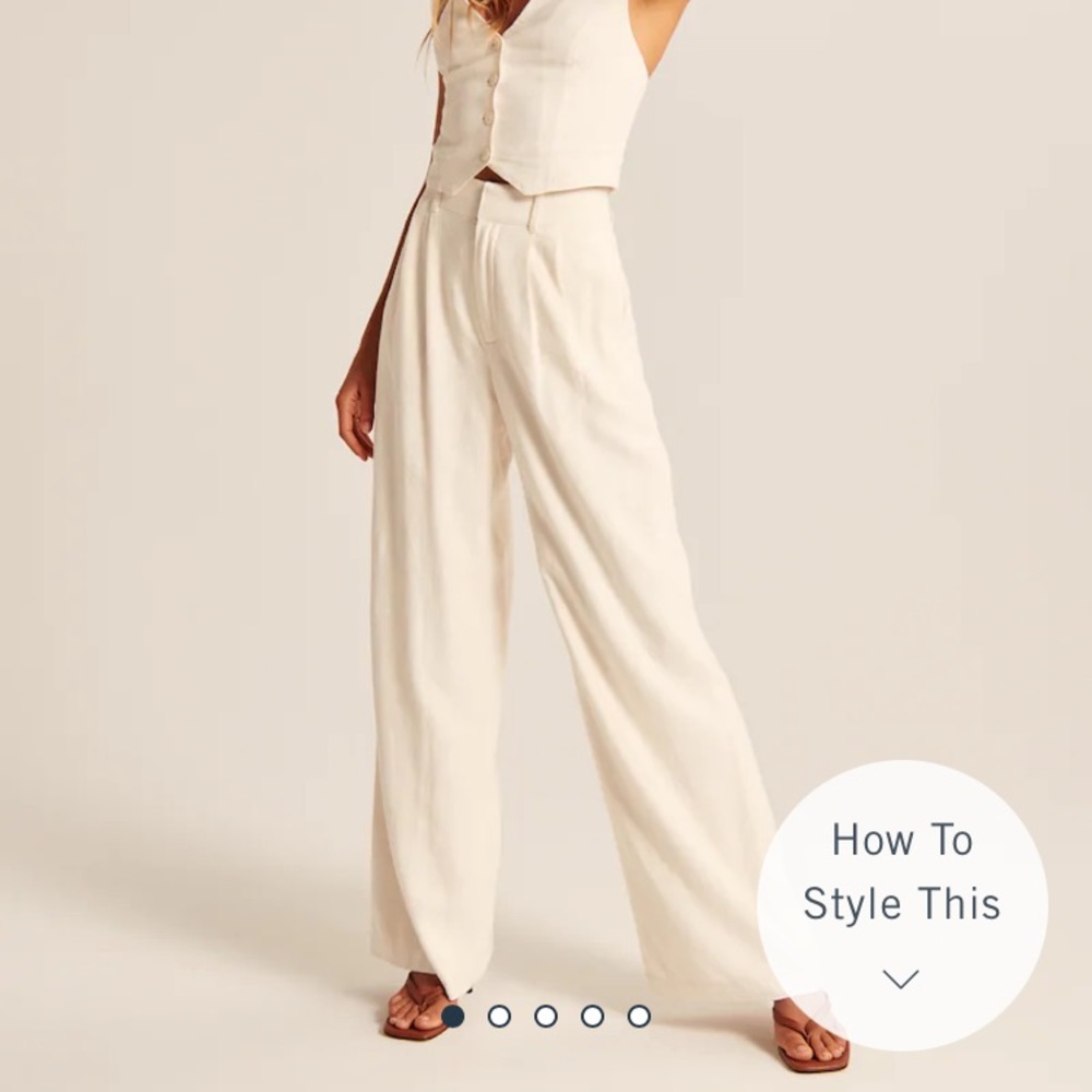 ISO Abercrombie & Fitch linen blend tailored wide leg pants